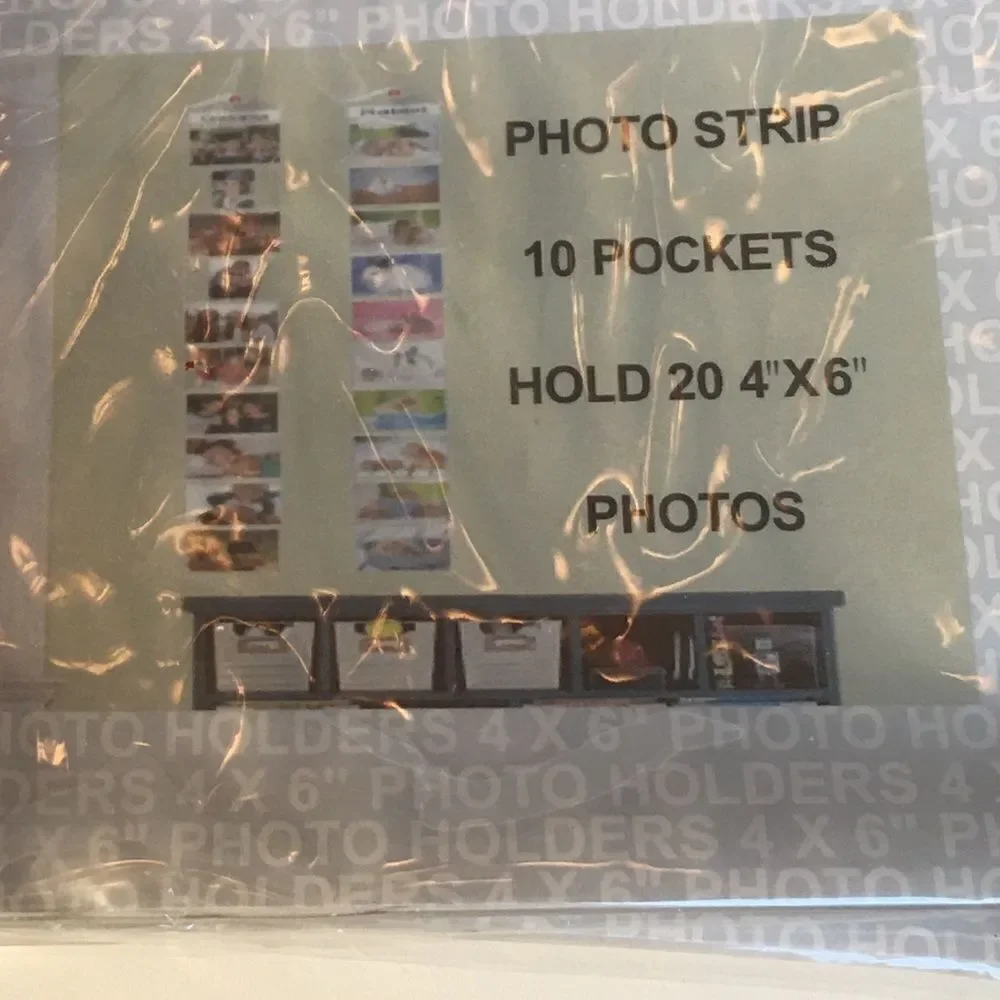 PHOTO STRIP Pockets w Adhesive Back 4” x 6”!